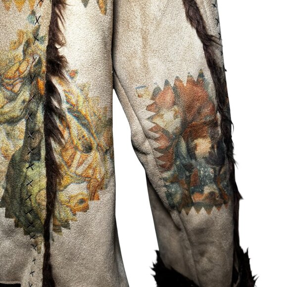 The Trail Of Painted Ponies Womens L Western Faux Suede Fur Lined Jacket Horses - Picture 10 of 11